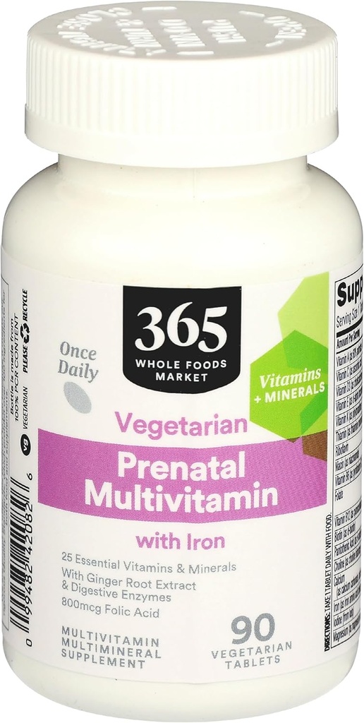 365 by Whole Foods Market, Prenatal Multivitamin with Iron, Vegetarian, 90 Count 2