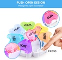 Large Weekly Pill Organizer, Gelibo Push Open Button Pill Box 7 Day, Easy to Open Pill Case, Daily Medicine Organizer, Travel Pill Container, Vitamin Holder for Medication, Supplements, Fish Oils 3