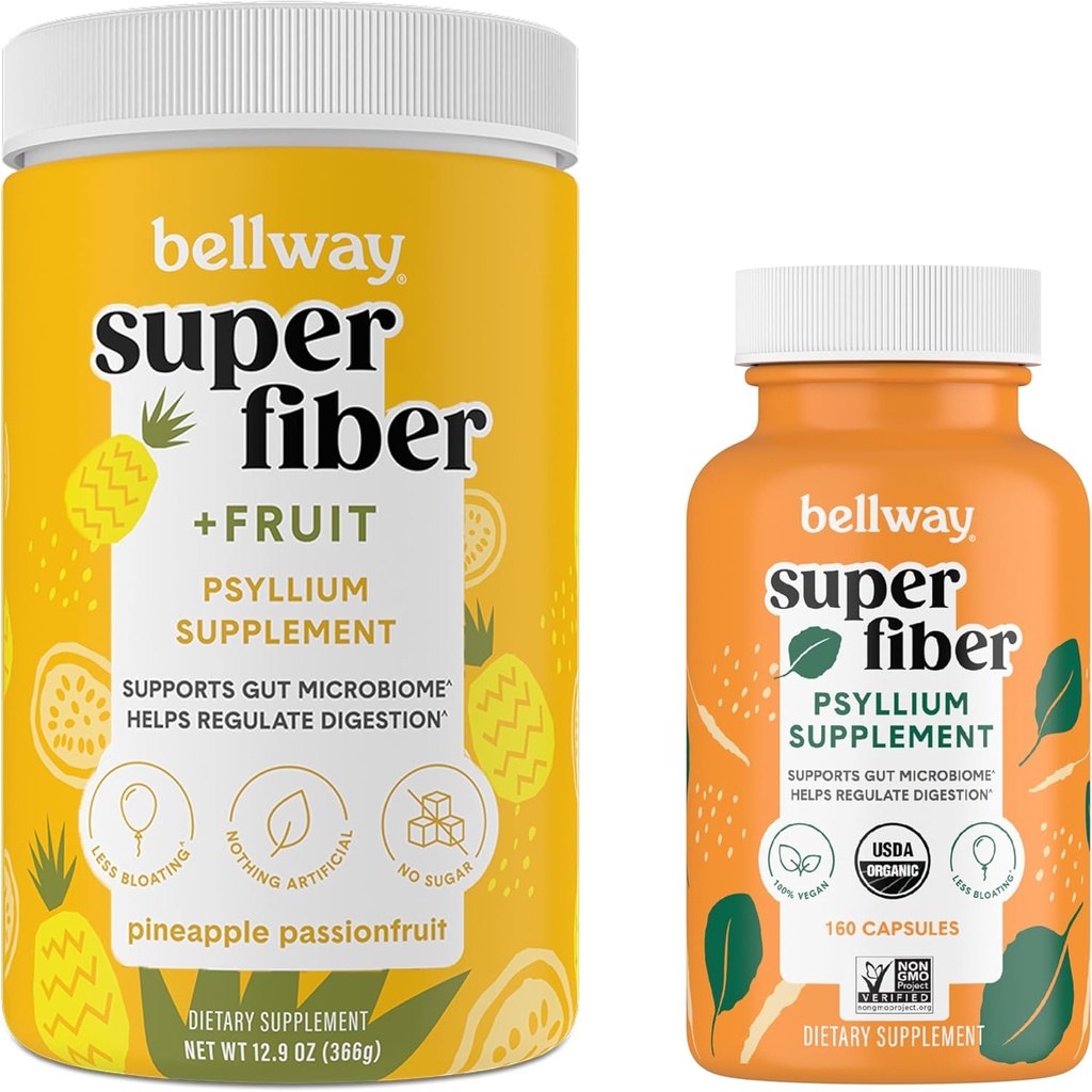 Bellway Super Fiber Powder + Fruit, Pineapple Passion Fruit Super Fiber Capsules 2