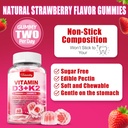 Vitamin D3 K2 Supplement for Adults - Vitamin D3 5000 IU + K2 200 mcg - Vit D3 K2 Gummies with Calcium 600mg Magnesium Zinc & Vitamin C for Women Men - Supports B0ne, Muscle Immune - 120 Count 5