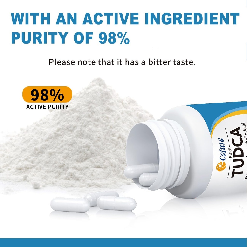 TUDCA 500mg Supplement, Liver and Gallbladder Support, Genuine Purified Bile Salts with Bitter Taste, Gluten Free, Non GMO - 60 Capsules 5