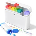 Daviky Pill Organizer 2 Times a Day - Large Capacity Weekly AM PM Pill Box with Heart Latch, 7 Day Travel Pill Case, Cute Medicine Organizer for Medication, Vitamins, Supplements 2