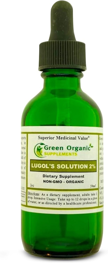 Green Organic Supplements Lugol’s Iodine Solution 2%, 2oz (Pack of 1) 2