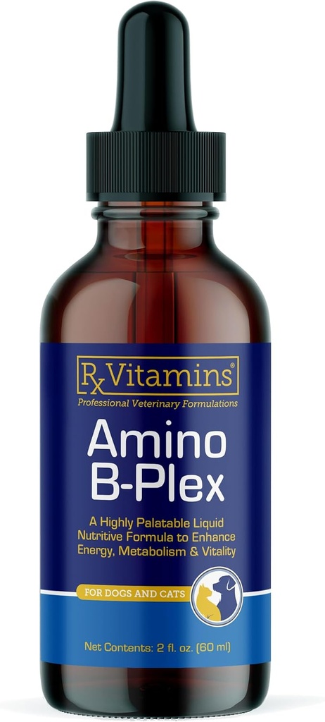 Rx Vitamins Amino B Plex Cat & Dog Supplement - Vitamin B Complex Liquid Plus Amino Acids for Dogs & Cats - Appetite Booster and Weight Gainer Cat & Dog Vitamins - 2 oz 2