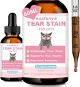 Tear Stain Supplement for Cat - Prevent and Eliminate Cats Tear Stains - Eye Health, Immune System Support - with Cranberry, Marshmallow, Vitamins - Salmon Flavor, 60ML 2