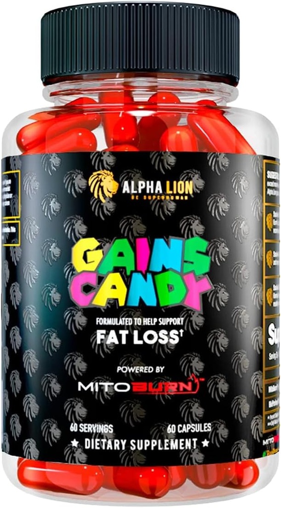 ALPHA LION Gains Candy, Supplement Pills That Support Weight Loss, Appetite Suppressant, Keto-Diet Friendly, Decrease Body Fat, Upgrade Energy & Workout Performance, 60 Capsules (MitoBurn®) 2