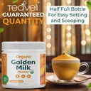 Organic Golden Milk Powder with Vitamins D3 & K2, Turmeric, Ginger, Curcumin, Cinnamon, KSM66 Ashwagandha, Holy Basil & Natural Prebiotics– Delicious Unsweetened Turmeric Tea Latte- 30 Servings 6