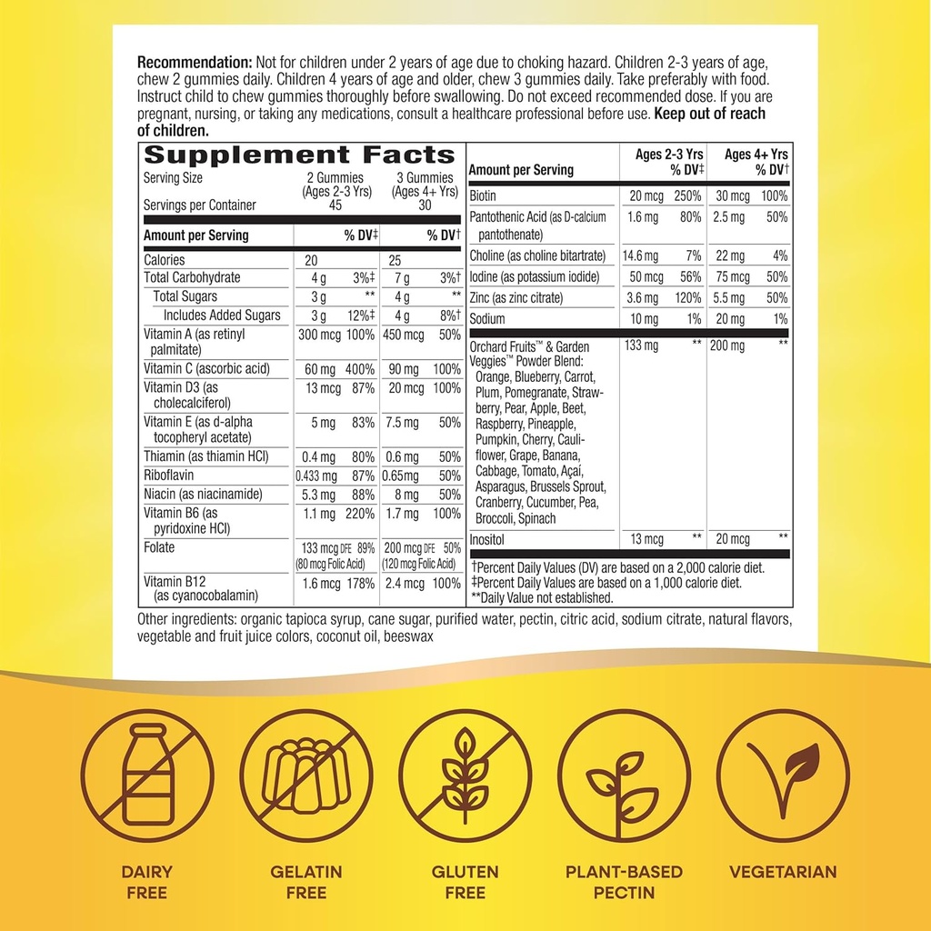 Nature's Way Alive! Children's Premium Gummy Multivitamin, Gluten Free, Made with Pectin, 90 Gummies 5