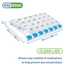 EZY DOSE Weekly (7-Day) Daily Pill Case, Medicine Planner, Vitamin Organizer Container, 4 Times a Day, Small Removable Compartments, Covenient and Easy to Use, Color May Vary, Clear Lids, BPA Free 3