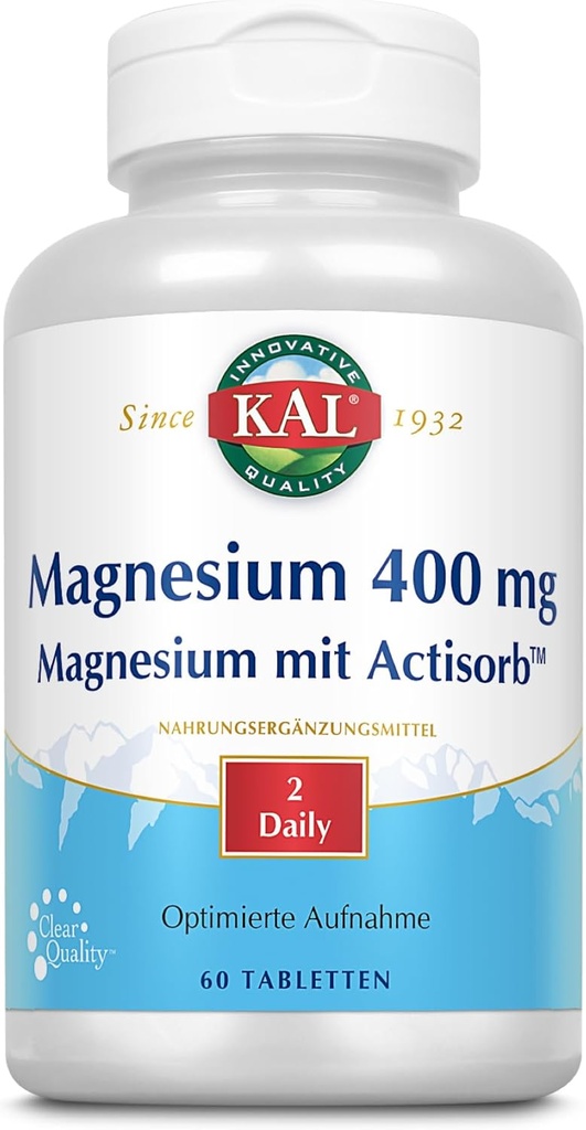 KAL 400 Mg Magnesium Tablets, Actisorb, 60 Count 2