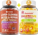 Bundle Ginger Chews Supplement Gummies for Nausea, Stomach Relief & Liver Cleanse Detox & Repair Gummies with Milk Thistle 2