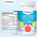 15mg L Methylfolate (5-MTHF)- Active Folic Acid-Enriched with Vitamins B6 and B12-60 Vegetarian Capsules - Non-GMO, Gluten-Free 3
