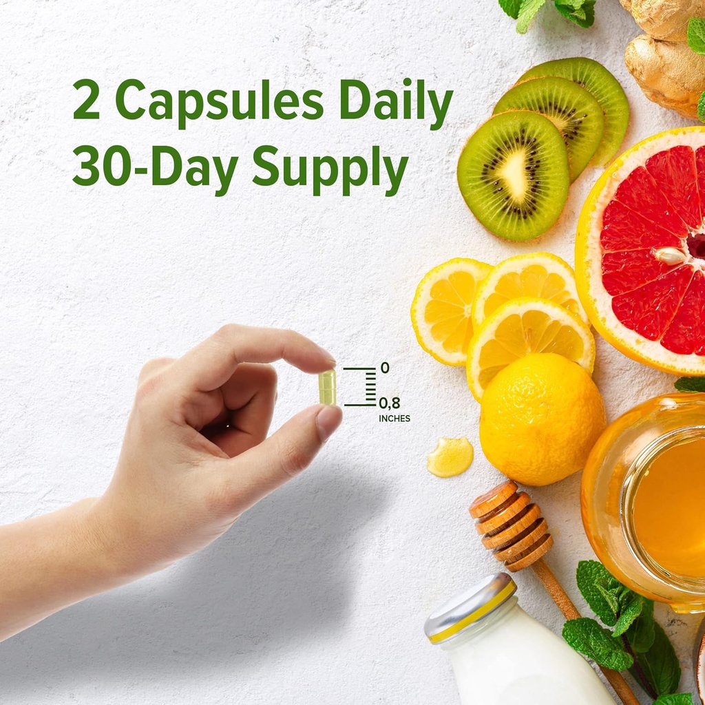 ORZAX Immune Defense 9-in-1 Supplement 60 Vegatable Capsules and Vitamin C 1000mg 20 Effervescant Tablets, Bundle 6