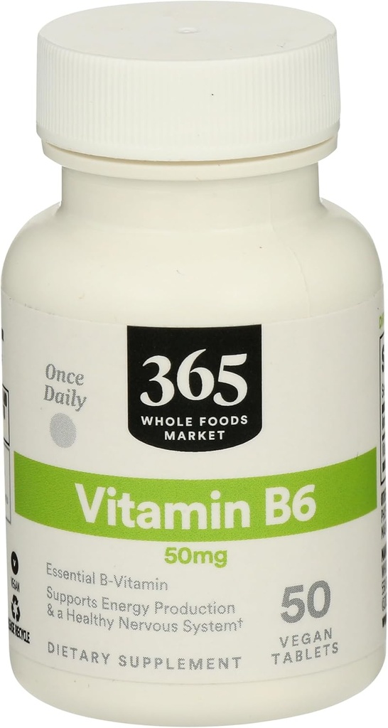365 by Whole Foods Market, Vitamin B6 50Mg, 50 Count (Pack of 2) 2