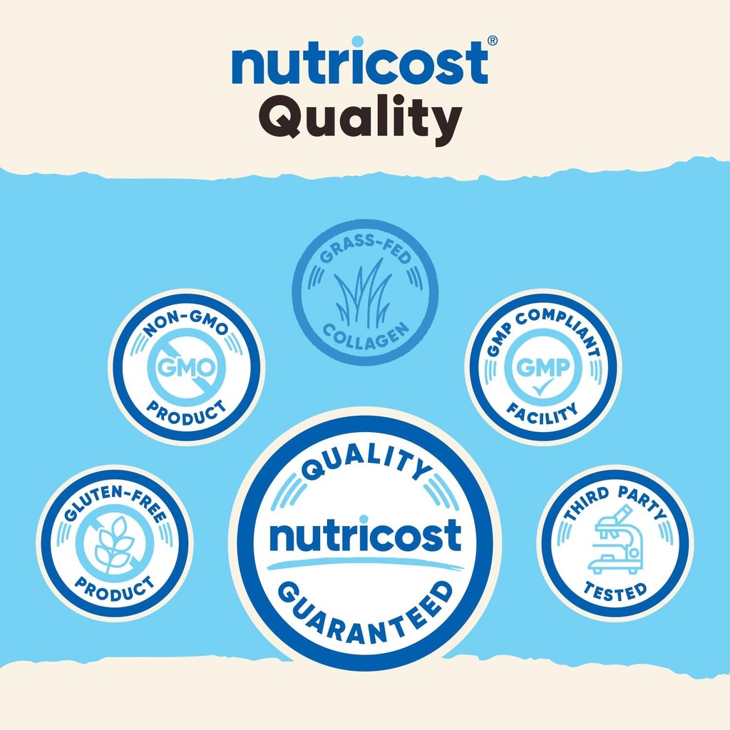 Nutricost Pure Collagen Hydrolysate (Bovine) Powder (2 Pack) - Grass Fed Bovine Collagen, 1LB Per Bottle 4
