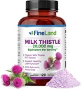 FineLand Milk Thistle Pills 50:1 Extract – 120 Vegan Capsules - 20,000 mg Strenght with 80% Silymarin Flavonoids – Liver & Antioxidant Support | 50X Concentrated Seed Extract - Non-GMO, Made in USA 2