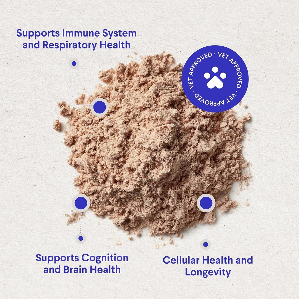 Wonder Paws Immune Support Mushroom Powder for Dogs – Organic Mushroom Complex for Immunity, Cognition, Cellular Health, Longevity - With Turkey Tail Mushroom for Dogs, Reishi & Lions Mane – 90 Scoops 5