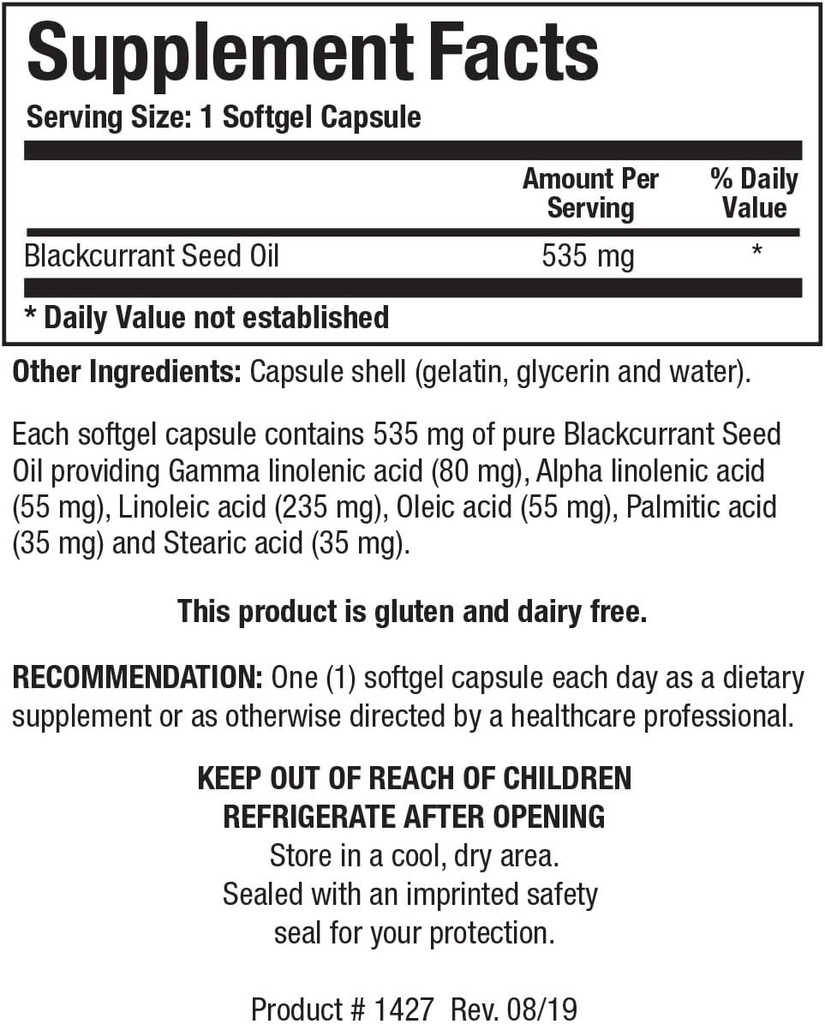 Biotics Research Blackcurrant Seed Oil 535 mg Natural Source of Gamma Linolenic Acid GLA 80 mg softgels, Supports Cardiovascular Health, Normal Tissue Repair, Immune System, Women’s Health 60 Capsules 3