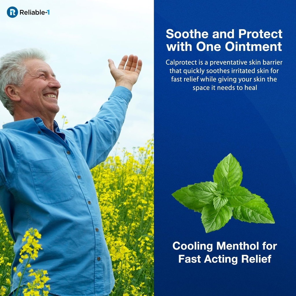 CalProtect Anti-Rash Moisturizing Ointment (2-Pack, 2.5oz, Jars) Reliable-1 Laboratories Adult Diaper Incontinence - Skin Barrier Soothing Repair and Relief for Men & Women 6