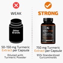 Active Atoms Turmeric Extract, Extra Strength with BioPerine® Black Pepper 750 mg Turmeric Extract per One 00" Capsule, Standardized 95% Curcuminoids, Non-GMO, 60 Veggie Capsules 60 Day Supply 4
