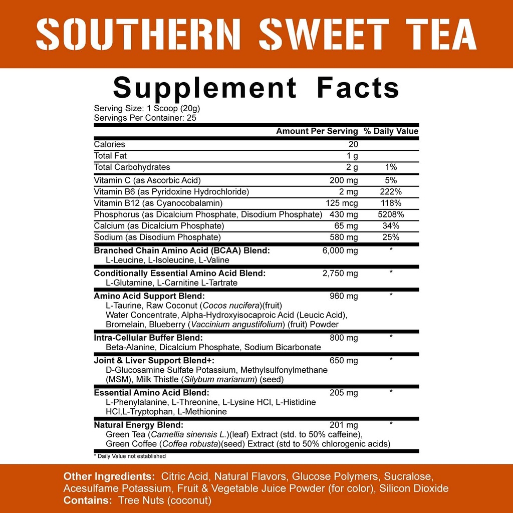 5% Nutrition Rich Piana Bundle | AllDayYouMay Caffeinated BCAA Powder (Southern Sweet Tea) + Reloaded High-Stim Pre-Workout (Fruit Punch) 6