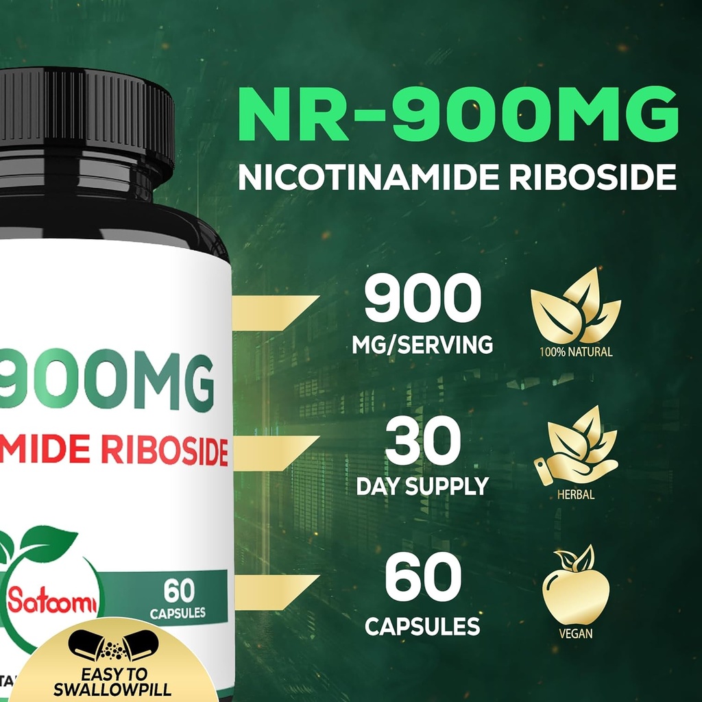 Satoomi NAD Supplement with Liposomal Nicotinamide Riboside - Cellular Energy & Repair, Vitality, Healthy Aging - 60 Capsules for 30 Days 4