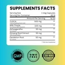 TUDCA (Tauroursodeoxycholic Acid) 750mg - 5 in 1 with Milk Thistle, Ashwagandha, Dandelion and Ginseng - 60 Servings 3