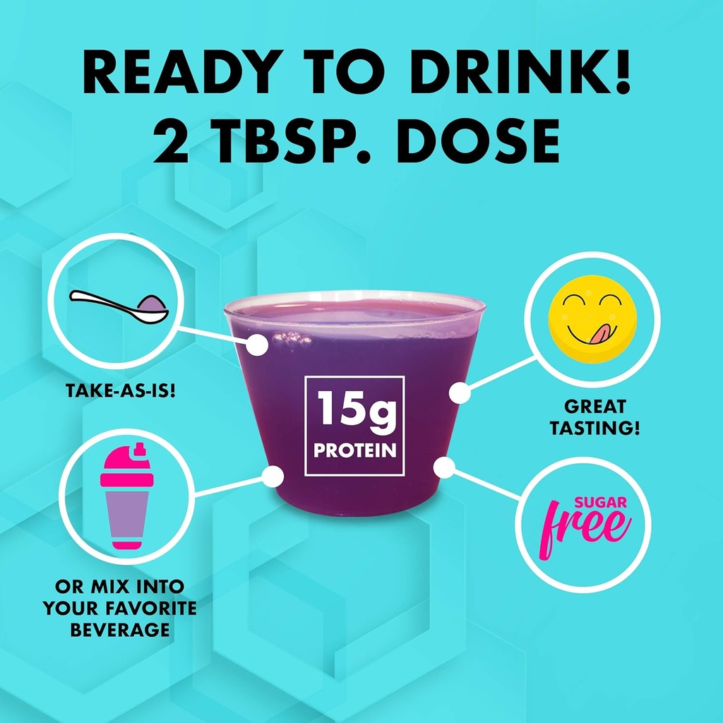 Nutritional Designs LPS Liquid Collagen & Whey Protein Supplement - Non-GMO Drink, Sugar-Free - Promotes Healthy Skin & Hair for Men & Women, Watermelon, Single Serve (25 Packets) 6