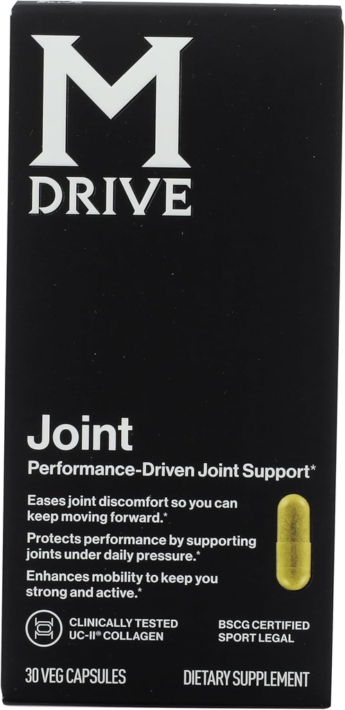 Mdrive Joint Support Supplement for Men - Supports Healthy Joint Function, Flexibility, Comfort & Mobility - Features UC-II Collagen, Turmeric Curcumin & Sodium Hyaluronate from Hyaluronic Acid, 30ct 2