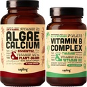 Algae Calcium & Vegan Vitamin B Complex Bundle - Calcium Supplement from Red Algae, Essential B Vitamins with Whole Food Blend, B1, B2, B3, B5, B6, B7, Folate 2