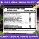 Immune Support Herbal Supplement - 12 in 1 Daily Immune Defense Booster - Garlic, Ginger, Elderberry, Holy Basil, Green Tea Extract, Milk Thistle, Mushroom & Panax Ginseng - 90 Vegan Capsules Pills 6