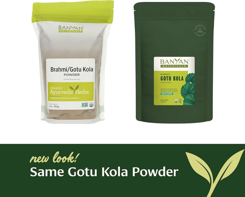 Banyan Botanicals Gotu Kola Powder – Organic Brahmi (Centella Asiatica) – Calming Nootropic Herb for Nervous System Support & Healthy Skin* – 1 lb. – Non-GMO Sustainably Sourced Vegan 4