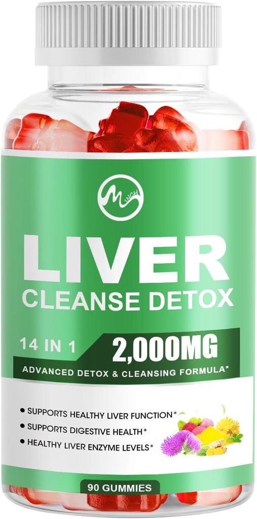Liver Cleanse Detox & Repair Gummies, Sugar Free Liver Health Support Supplement with 2000mg Milk Thistle, Glutathion, Dandelion, Alpha Lipoic Acid, Artichoke and other Herbs, 1 Pack, Raspberry Flavor 2
