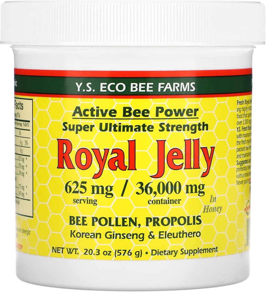 YS BEE Farms Jelly Bee Pollen Propolis Ginseng Royal, 20.3 OZ 2