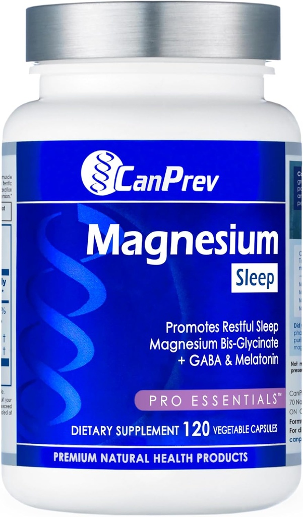 CanPrev Magnesium Bisglycinate Chelated + GABA & Melatonin, 120 Veg Caps, 120-Day Supply, Support Restful Night, Muscle Function, Promote Relaxation & Balanced Sleep-Wake Cycle, Vegan, No GMO & Gluten 2