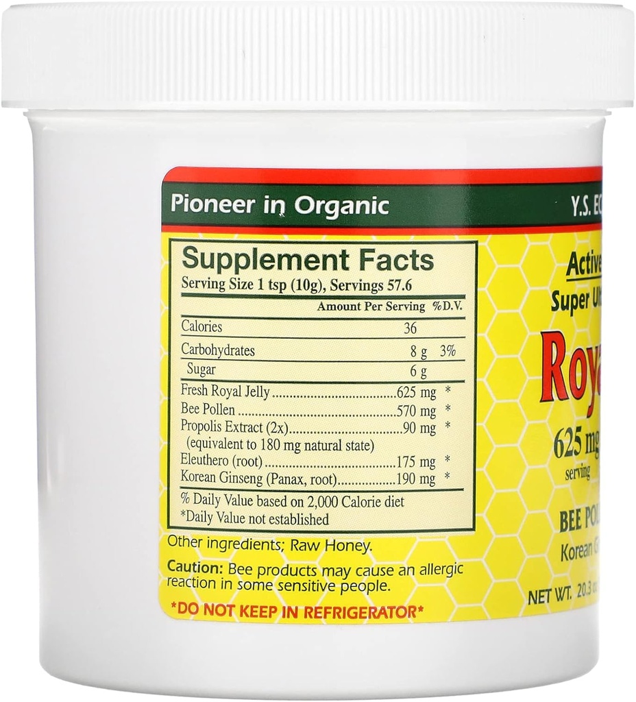 YS BEE Farms Jelly Bee Pollen Propolis Ginseng Royal, 20.3 OZ 3