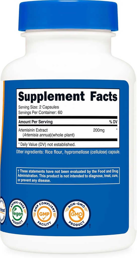 Nutricost Artemisinin 200mg, 120 Vegetarian Capsules - Non-GMO, Gluten Free, 60 Servings 6