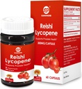 Lycopene Supplement 100mg, Natural Tomato Extract with Reishi Mushroom 200mg, Mushroom Capsule for Immune Health, Gluten-Free, Non-GMO, Vegan, 60 Rapid Release Capsules 2