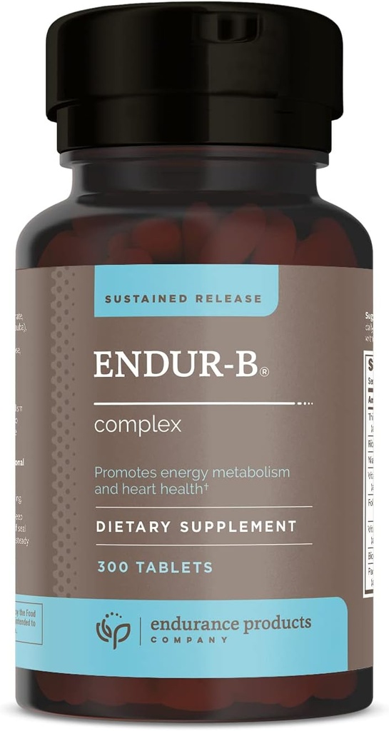 Endur-B Complex - Sustained Release - Vitamin B Supplement with B1, B2, B3, B6, B12, Folic Acid, Biotin - 300 Tablets - Endurance Products Company 2