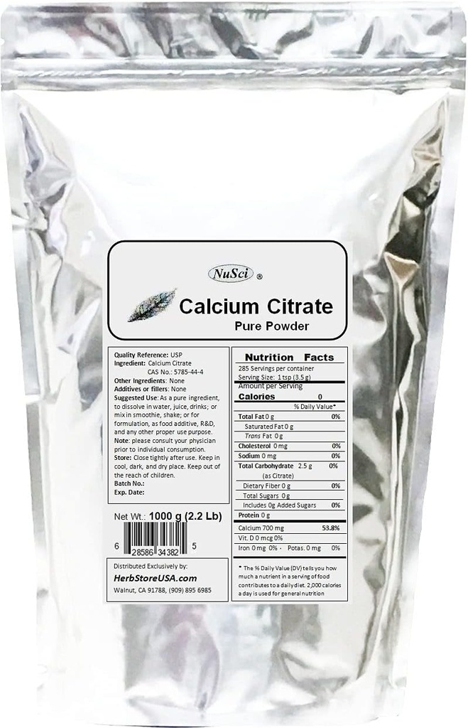Calcium Citrate Powder Pure Bio-Available Form Calcium (1000 Grams (2.2 lb)) 2