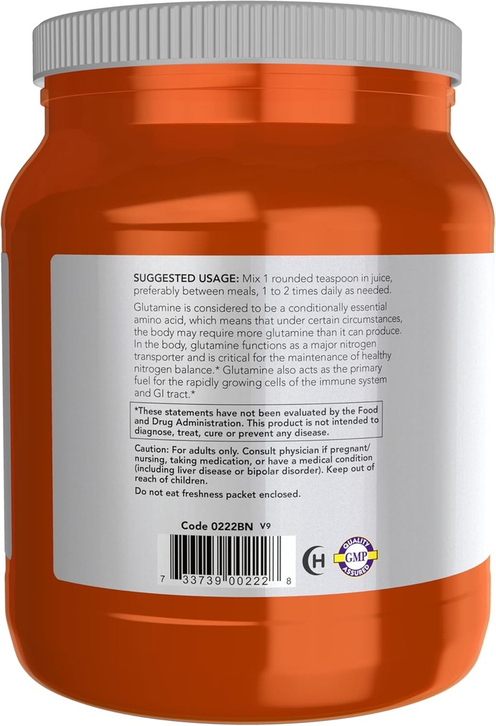 NOW Foods Sports Nutrition, L-Glutamine Pure Powder, Nitrogen Transporter*, Amino Acid, 35.3-Ounce 4