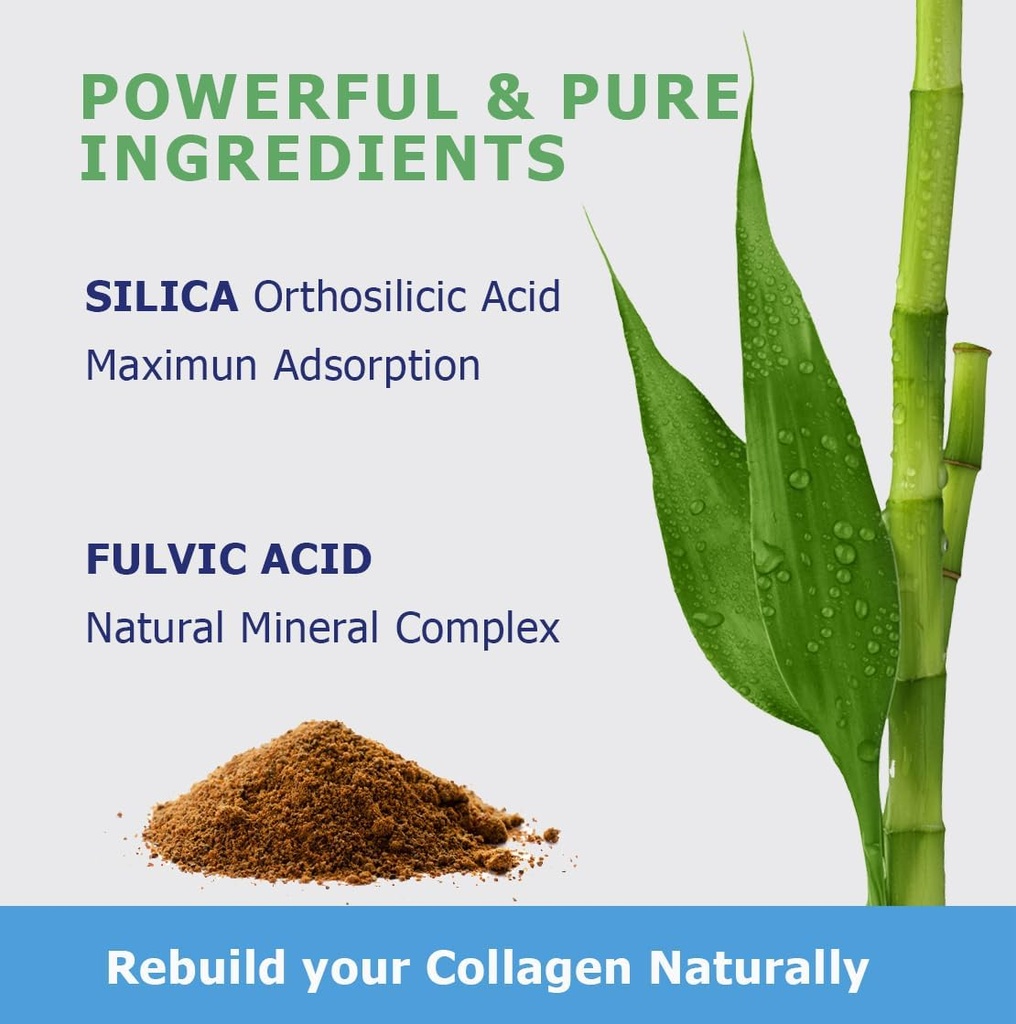 SiPower Silica Vegan Collagen, Supplement Drops-Liquid Mineral Orthosilicic Acid (CH-OSA) + Fulvic Acid. Natural Collagen Booster for Joints, Bones, Hair, Skin, Nails, Immune & Digestive Health-4oz 6