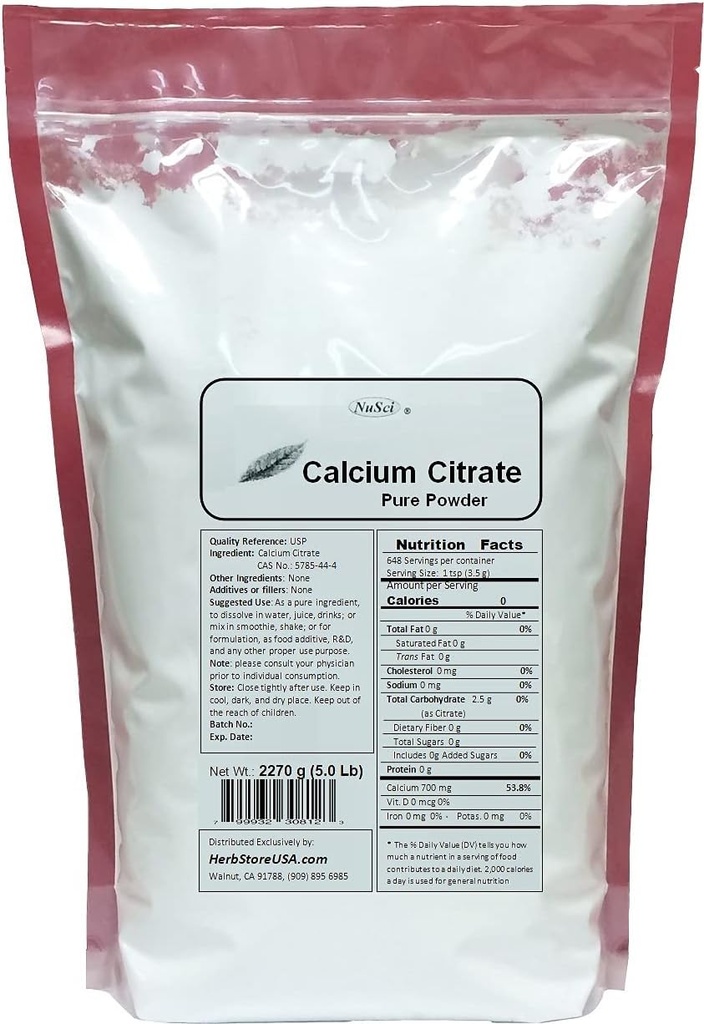 Calcium Citrate Powder Pure Bio-Available Form Calcium (1000 Grams (2.2 lb)) 5