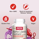 Jarrow Formulas Alpha Lipoic Sustain with Biotin, 300 mg Alpha Lipoic Acid, Universal Antioxidant, Dietary Supplement, 60 Vegan Tablets, Up to a 60 Day Supply 6