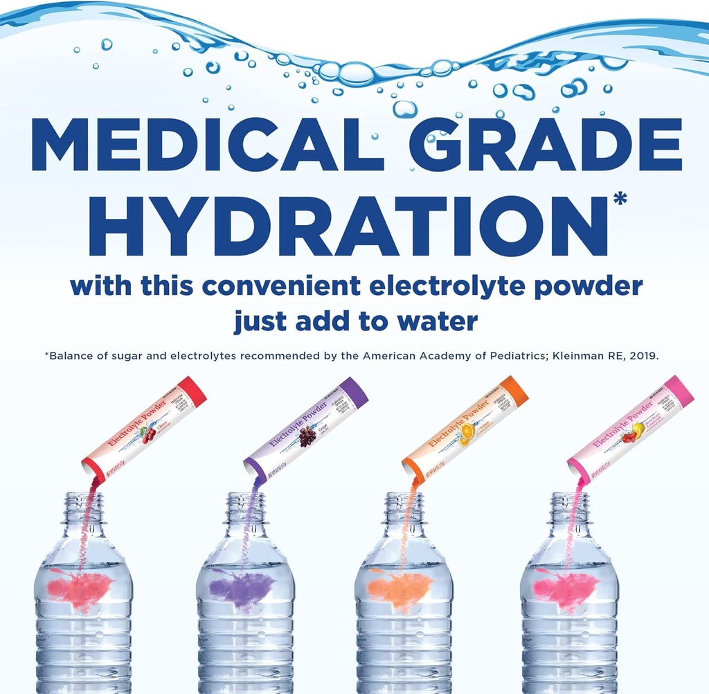 Basic Care Electrolyte Powder Packets for Kids & Adults, Orange Flavor, 6 Count (Pack of 1) 6
