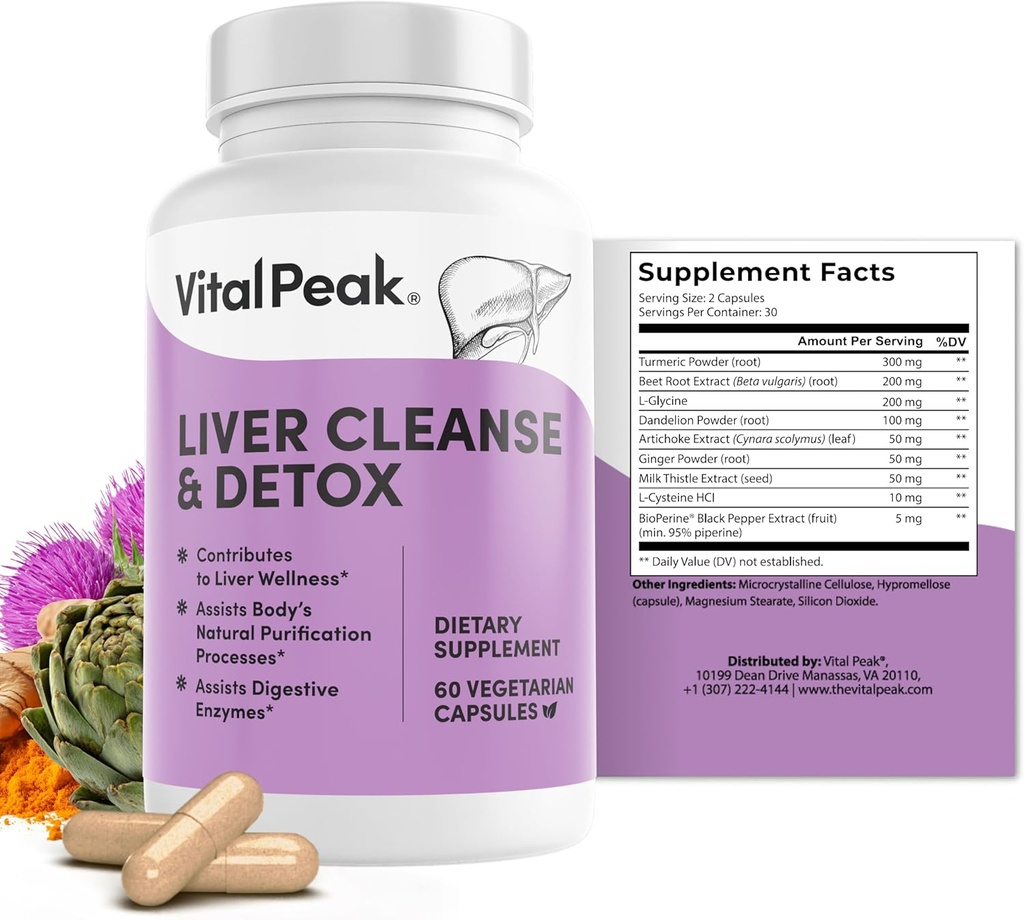 Liver Cleanse Detox & Repair - Liver Health Support Supplement - with Milk Thistle, Berberine, Beet Root Powder, Turmeric, Ginger, Dandelion Root, Artichoke, Grape Seed Extract & More - 240 Capsules 2