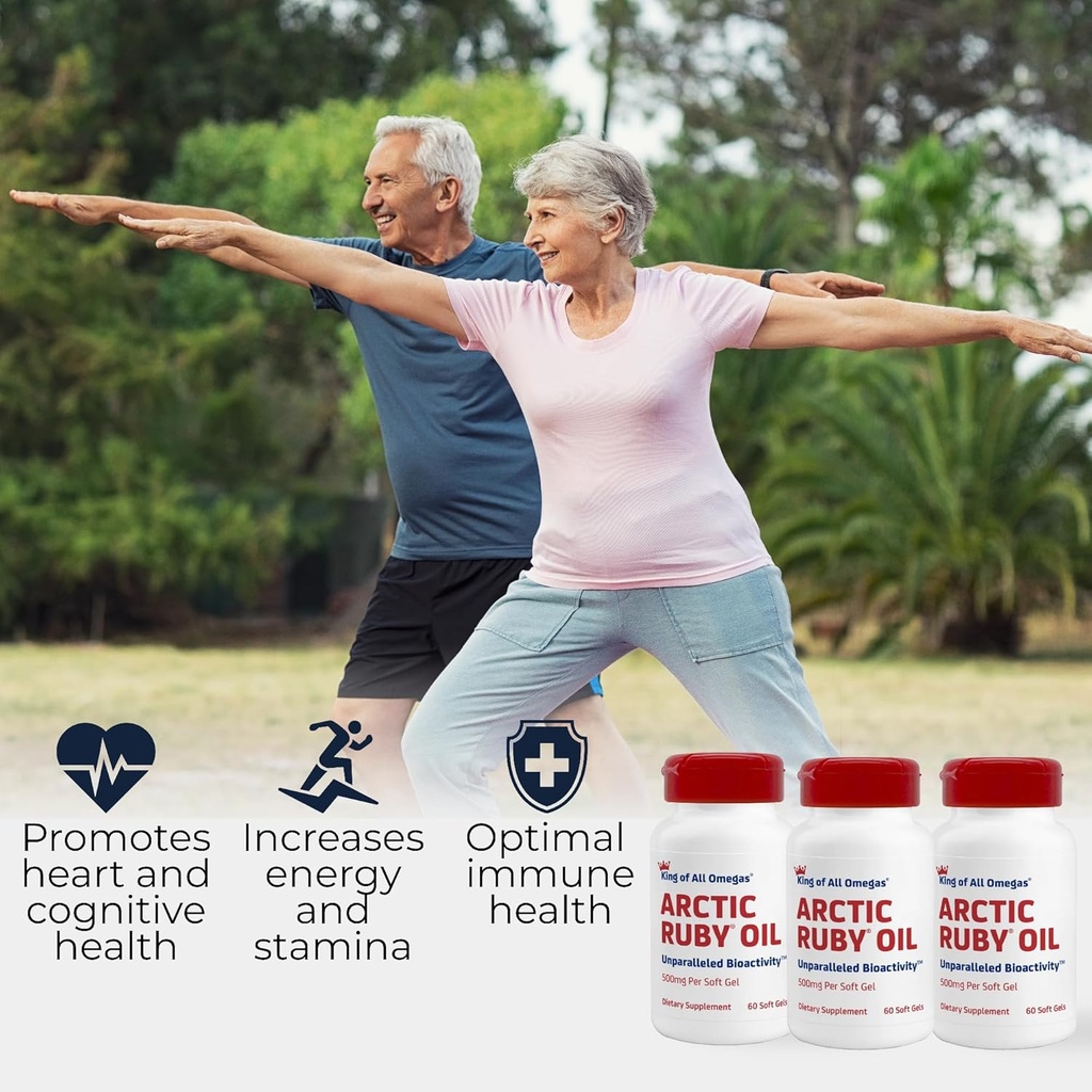 Arctic Ruby Oil - Omega 3 Supplement with Astaxanthin 2mg - Contains Essential Fatty Acids & Antioxidants - Supports Heart, Brain, Eye, Skin, Joint & Immune Health - 60 Softgels (3 Pack) 5