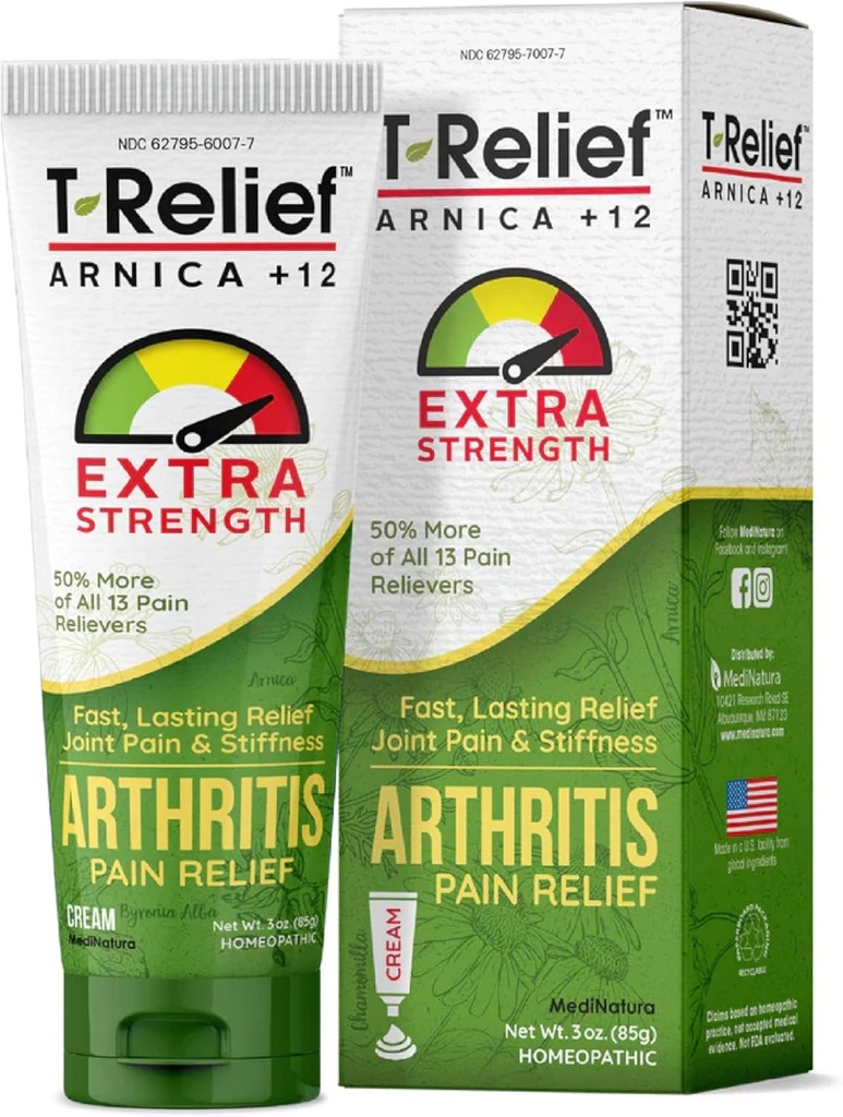 T-Relief Extra Strength Arthritis Cream Arnica +12 Pain Relieving Natural Medicines Help Soothe Soreness Stiffness Aches & Pains in Joints Naturally - 3 oz 2