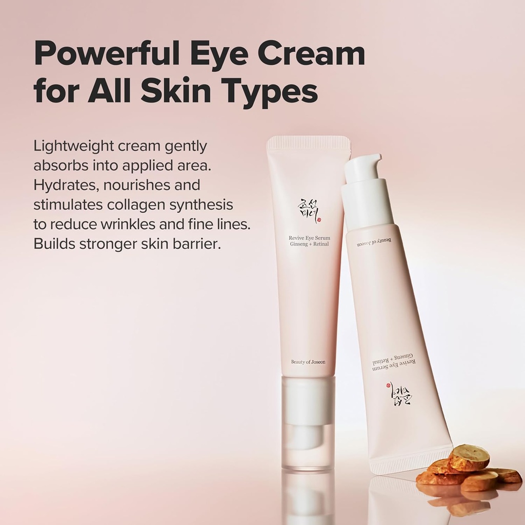 Beauty of Joseon Revive Eye Serum with Retinal Niacinamide Correction for Puffy Eye Bags Fine Lines Dark Circles Wrinkles, Korean Skin Care 30ml, 1 fl.oz 3