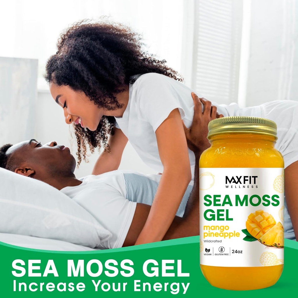 MAX FIT Sea Moss Gel Raw (12 Flavors) 24oz Wildсrafted Gold Sea Moss Gel from Saint Lucia | 92 Vitamins and Minerals | Pure Raw+Non-GMO | Vegan Superfood 3